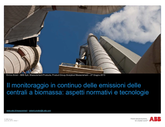 Il monitoraggio in continuo delle emissioni delle centrali a biomassa: aspetti normativi e tecnologie