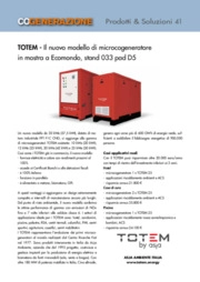 Il nuovo modello di microcogeneratore in mostra a Ecomondo, stand 033 pad D5