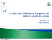 Il potenziale di efficienza energetica nel settore industriale in Italia