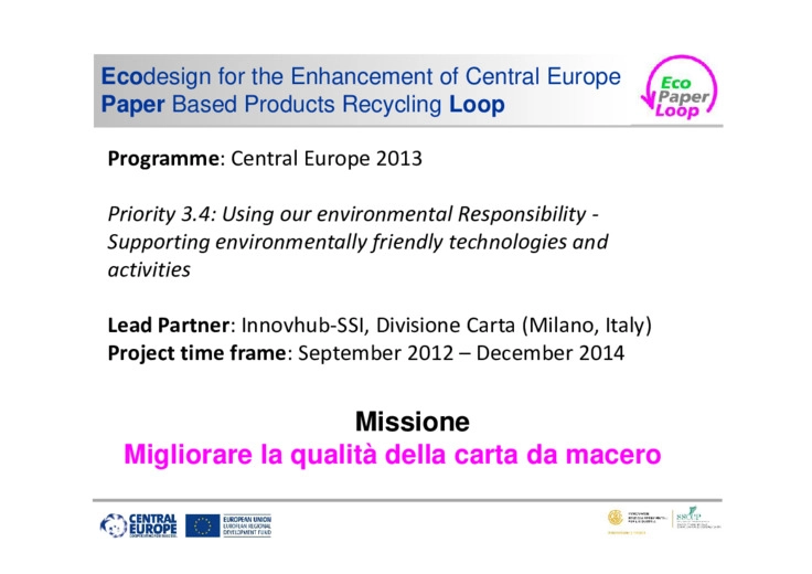 Il progetto EcoPaperLoop: sostenibilità della filiera cartaria