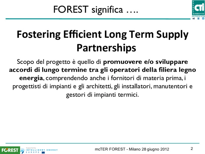 Il progetto FOREST promuove gli incontri tra operatori della filiera