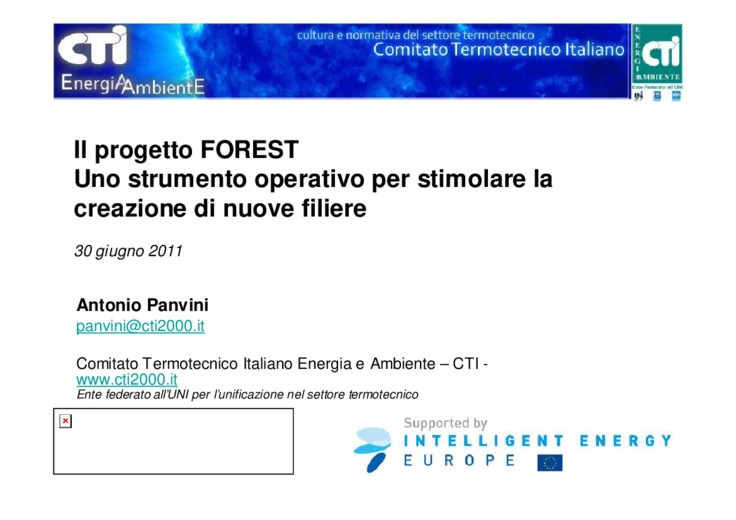Il progetto FOREST - uno strumento operativo per stimolare la creazione di nuove filiere