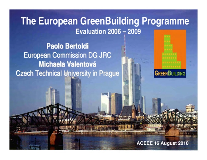 Il programma europeo per l'efficienza energetica nel terziario