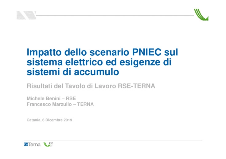 Impatto dello scenario PNIEC sul sistema elettrico ed esigenze di