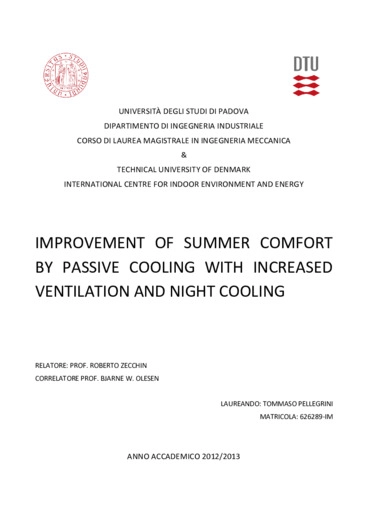 Improvement of summer comfort by passive cooling with increased ventilation