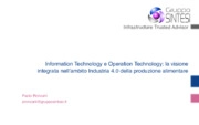 Information Technology e Operation Technology:la visione integrata nell’ambito Industria 4.0 della produzione alimenta