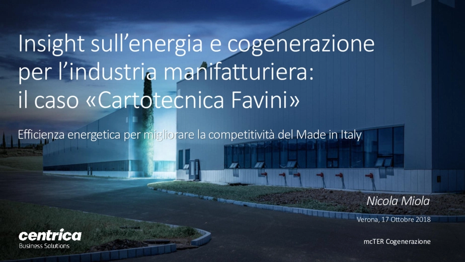 Insight sullenergia e cogenerazione per lindustria manifatturiera: il caso Favini