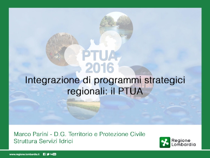 Integrazione di programmi strategici regionali - il ptua