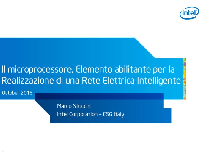Intel. Il microprocessore, elemento abilitante per la Realizzazione di una Rete Elettrica Intelligente