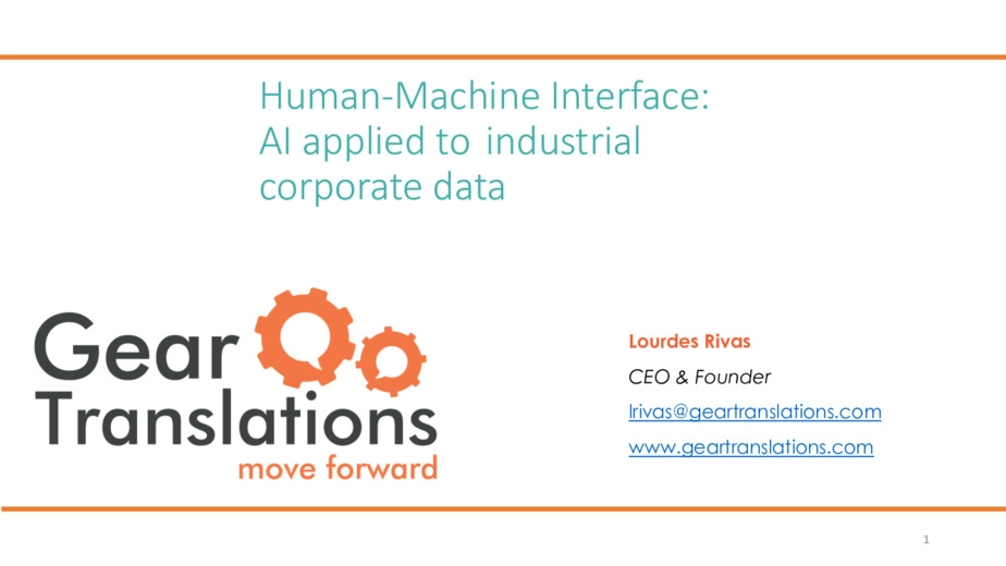 Interfaccia uomo-macchina: Intelligenza Artificiale applicata al contenuto industriale multilingue