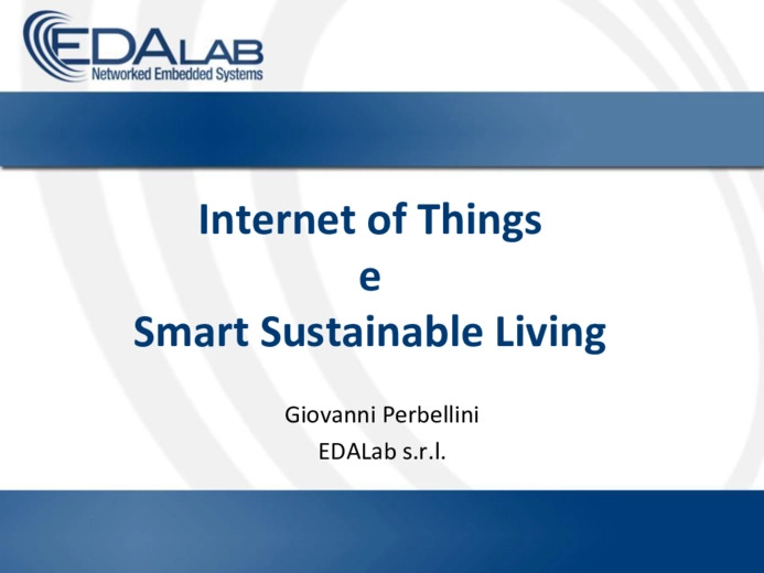 Internet of Things e smart sustainable living