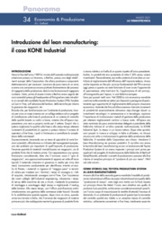 Introduzione del lean manufacturing: il caso KONE Industrial