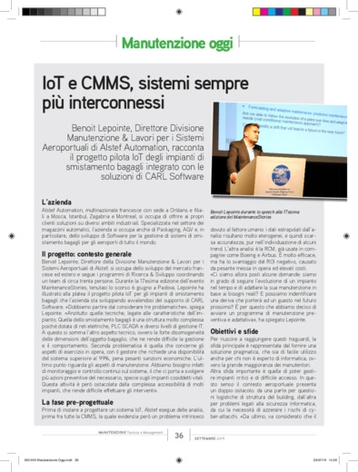 IoT e CMMS, sistemi sempre pi interconnessi