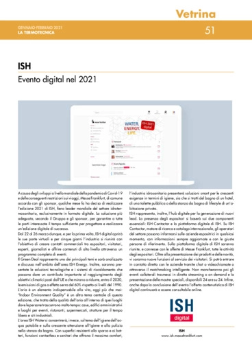 ISH Evento digital nel 2021