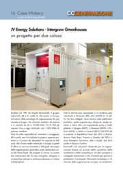 JV Energy Solutions - Intergrow Greenhouses: un progetto per due colossi