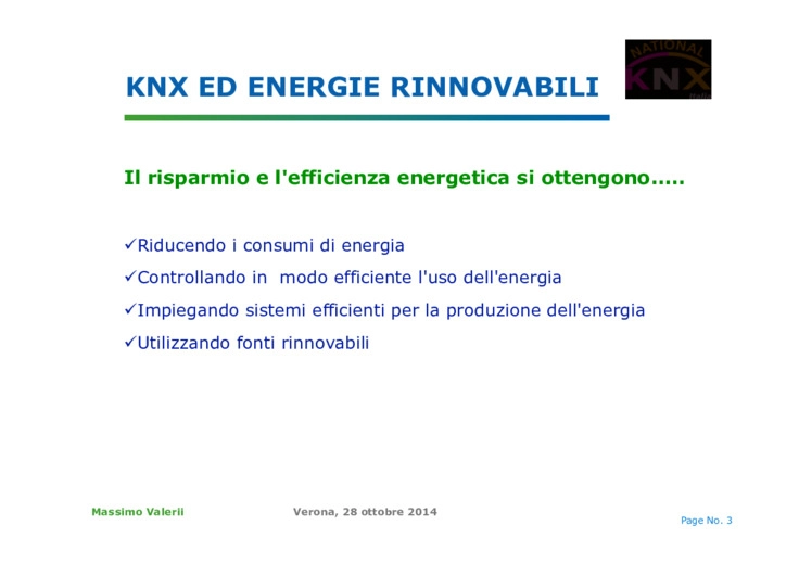 KNX per la gestione delle energie rinnovabili
