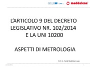 L’articolo 9 del decreto legislativo nr. 102/2014 e la uni 10200 aspetti di metrologia