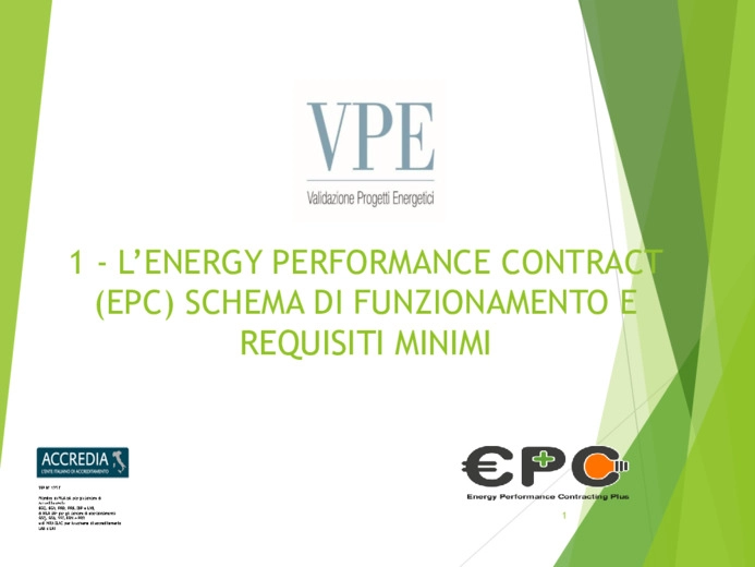 L’energy performance contract (EPC) schema di funzionamento e requisiti minimi