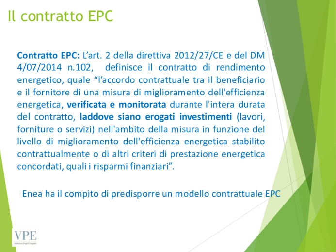 Lenergy performance contract (EPC) schema di funzionamento e requisiti minimi