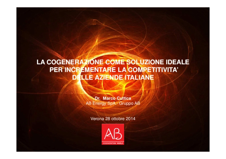 La cogenerazione,  soluzione ideale per incrementare la competitivit delle imprese italiane