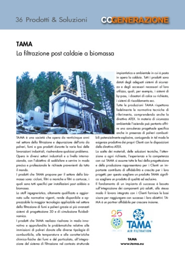 La filtrazione post caldaie a biomassa