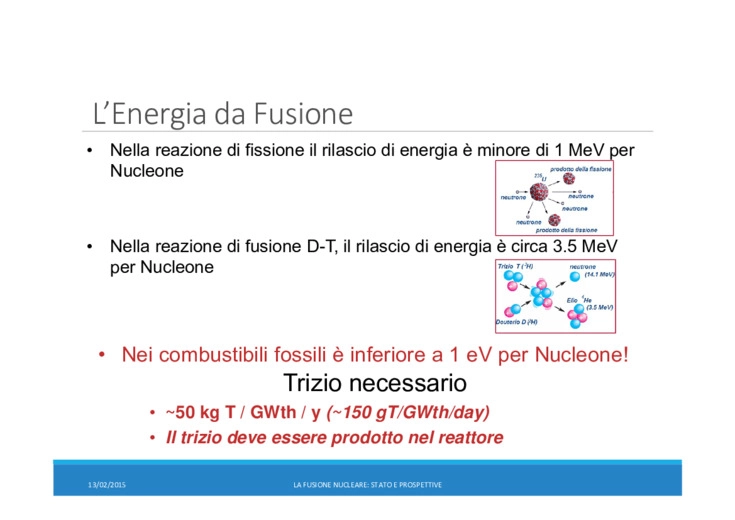 La fusione nucleare in Italia ed in Europa ? il ruolo di ENEA