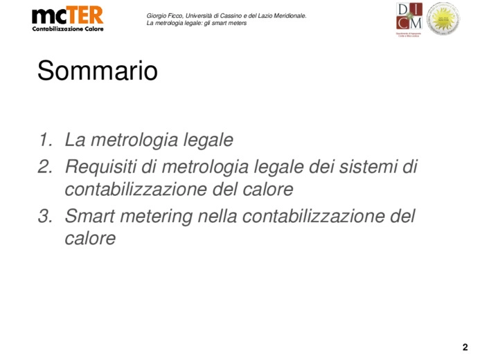 La metrologia legale: gli smart meters
