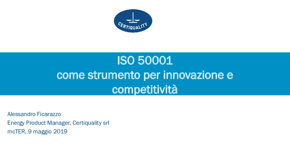 La norma ISO 50001 come strumento di competitivit