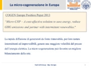 La strategia europea della micro-cogenerazione ed il progetto Ene.field