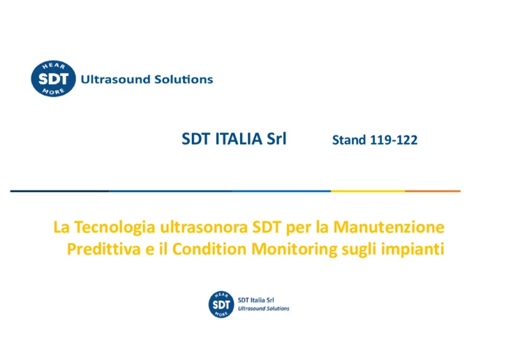 La Tecnologia ultrasonora SDT per la Manutenzione Predittiva e il Condition Monitoring sugli impianti