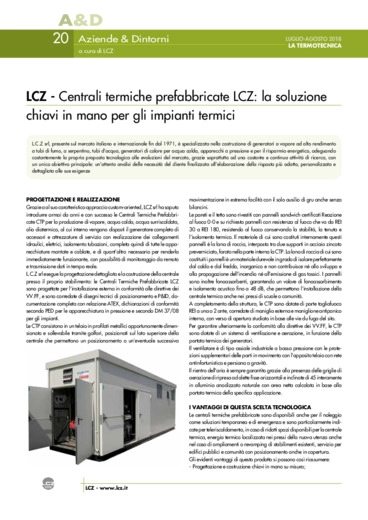 Centrali termiche prefabbricate LCZ: la soluzione chiavi in mano per gli impianti termici