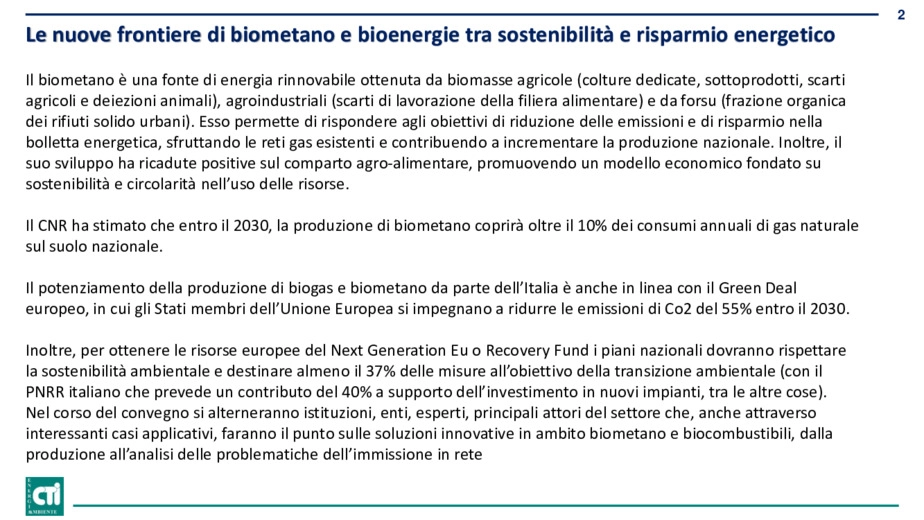 Le nuove frontiere di biometano e bioenergie tra sostenibilità e