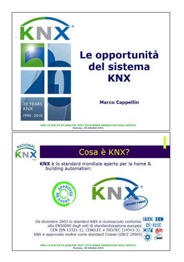 Le opportunità del sistema KNX 
 