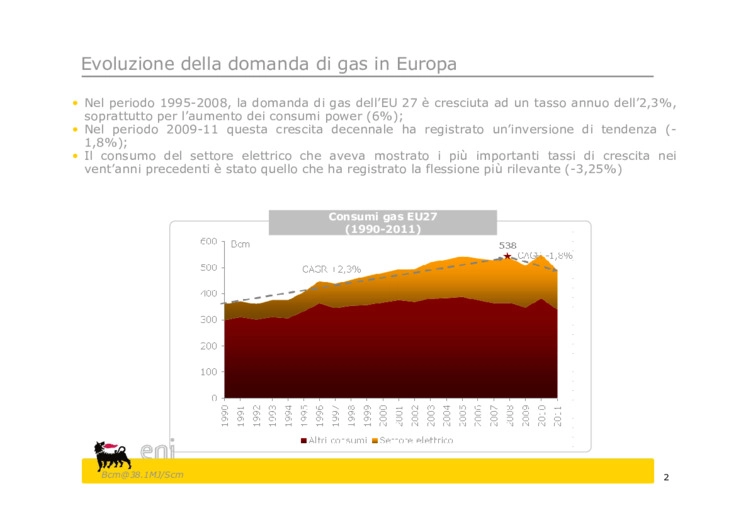 Le prospettive del gas in Europa nel medio termine
