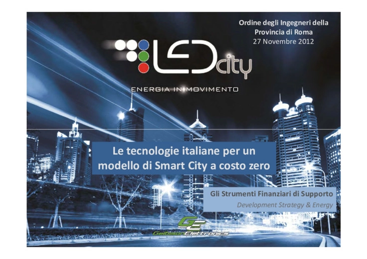 Le tecnologie italiane per un modello di Smart City a costo zero