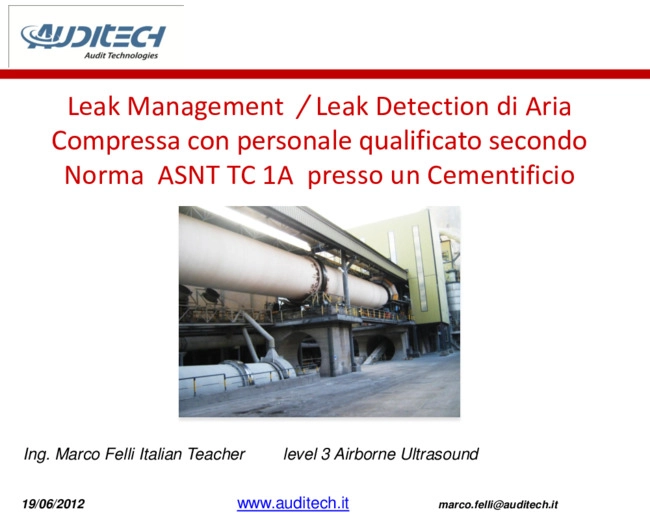Leak management dell’aria compressa in un cementificio italiano