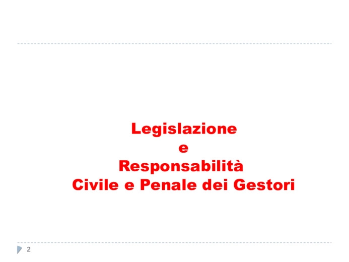 Legislazione - Responsabilit Civile e Penale dei Gestori