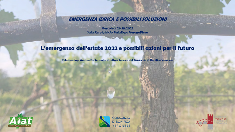 L'emergenza idrica dell'estate 2022 e possibili azioni per il futuro