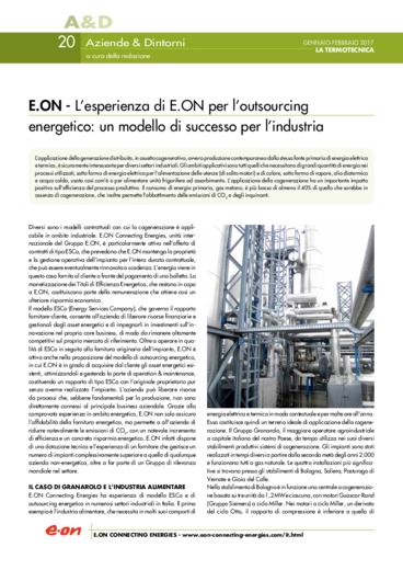 L'esperienza di E.ON per l'outsourcing energetico: un modello di successo per l'industria