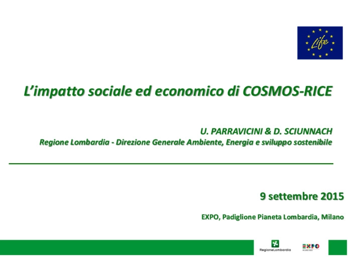 L'impatto sociale ed economico di COSMOS-RICE