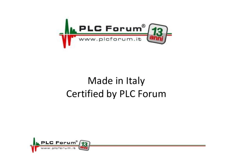 Made in Italy Certified by PLC Forum