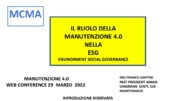 Manutenzione 4.0 e criteri ESG