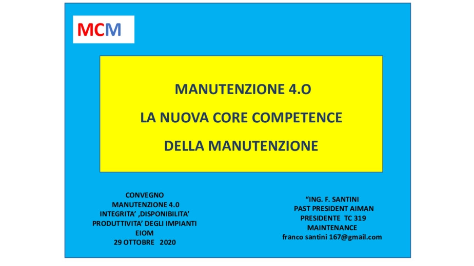 Manutenzione 4.0: la Nuova Core Competence della Manutenzione
