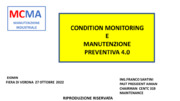 Condition Monitoring, Manutenzione 4.0, Manutenzione preventiva