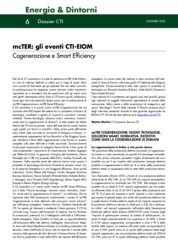 mcTER: gli eventi CTI-EIOM Cogenerazione e Smart Efficiency