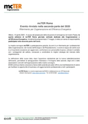 mcTER Roma - Evento rinviato nella seconda parte del 2020
