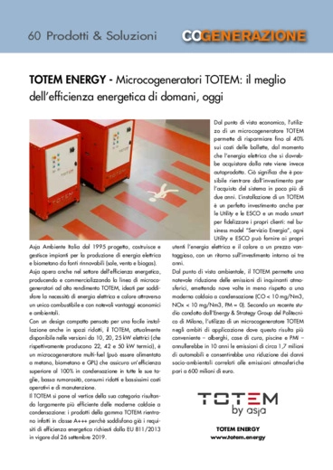 Microcogeneratori TOTEM: il meglio dellefficienza energetica di domani, oggi