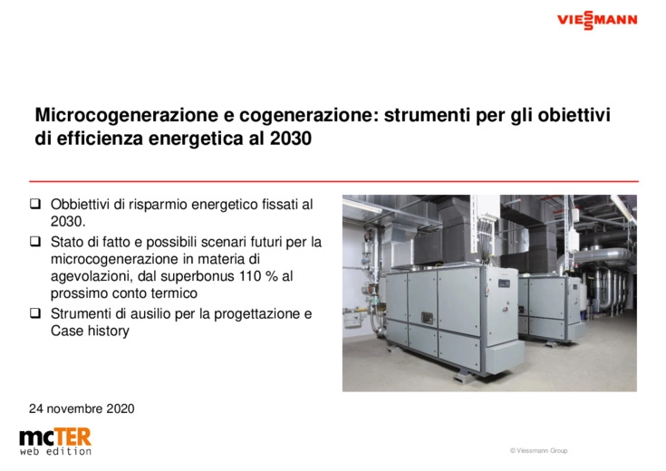 Microcogenerazione e cogenerazione: strumenti per gli obiettivi di efficienza energetica al 2030