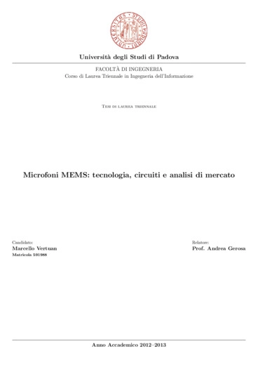 Microfoni MEMS: tecnologia, circuiti e analisi di mercato