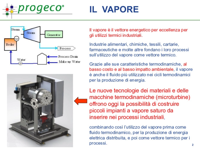 Microturbine a vapore e ORC per lefficienza energetica nei processi termici industriali e cogenerazione a biomasse